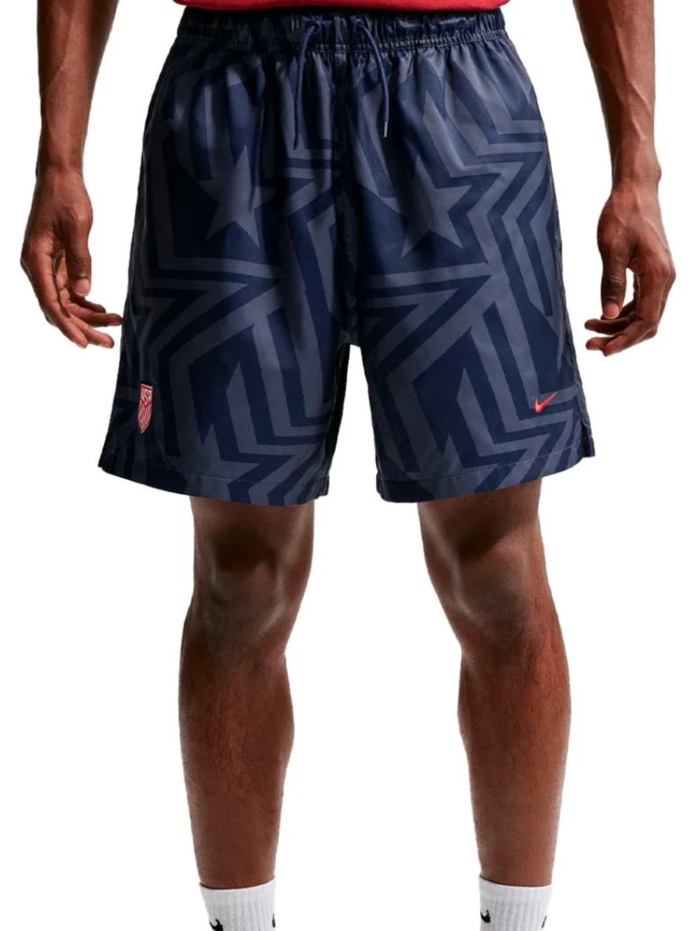 Nike USA team club states Navy Star-Pattern Athletic Shorts size S embroidered